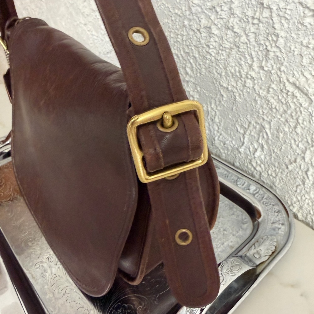 COACH VINTAGE 70'S # 9170 CLASSIC SHOULDER BAG POUCH, VG MOCHA BROWN FLAP - Picture 3 of 9
